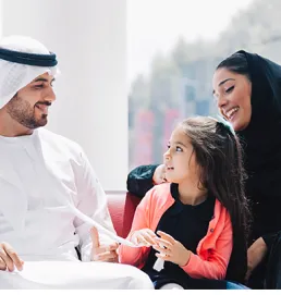 A family of three is enjoying their new home in Dubai.